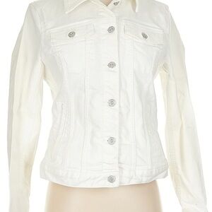 Banana Republic White Jean Jacket Fitted Silhouette